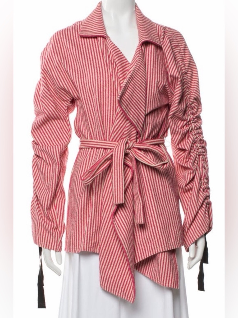 CHANEL Red and Black Striped Jacket